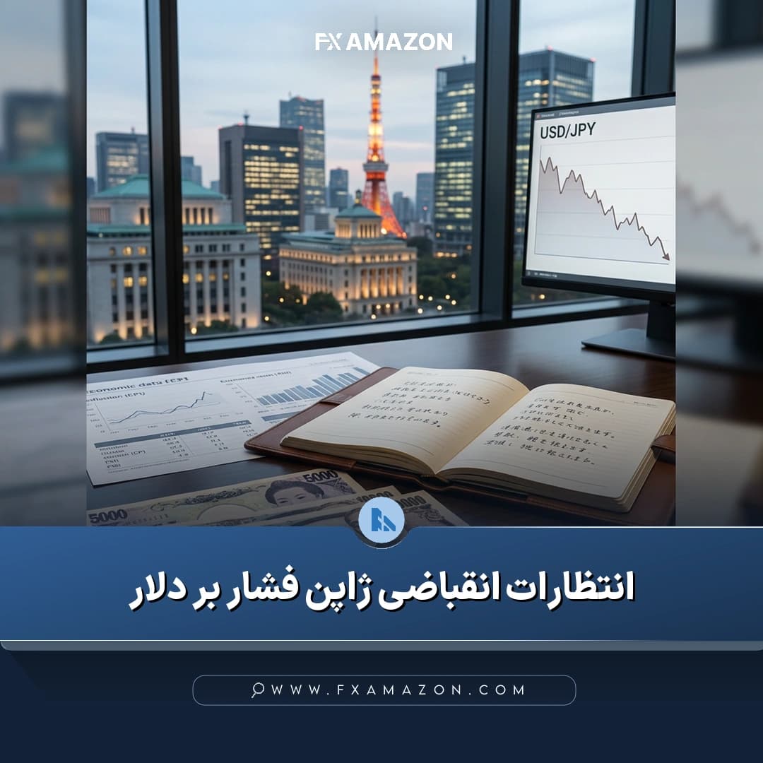 نمودار بازار ارز با تمرکز بر جفت‌ارز دلار آمریکا و ین ژاپن، در ارتباط با داده‌های تورم ژاپن و انتظارات افزایش نرخ بهره بانک مرکزی