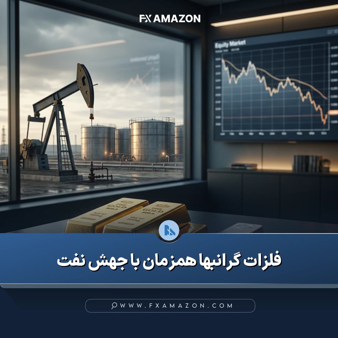 نمایی مرتبط با طلا و نقره در بازارهای جهانی؛ فلزات گران‌بها در شرایط افزایش قیمت نفت و فشار بر سهام رشد کردند.