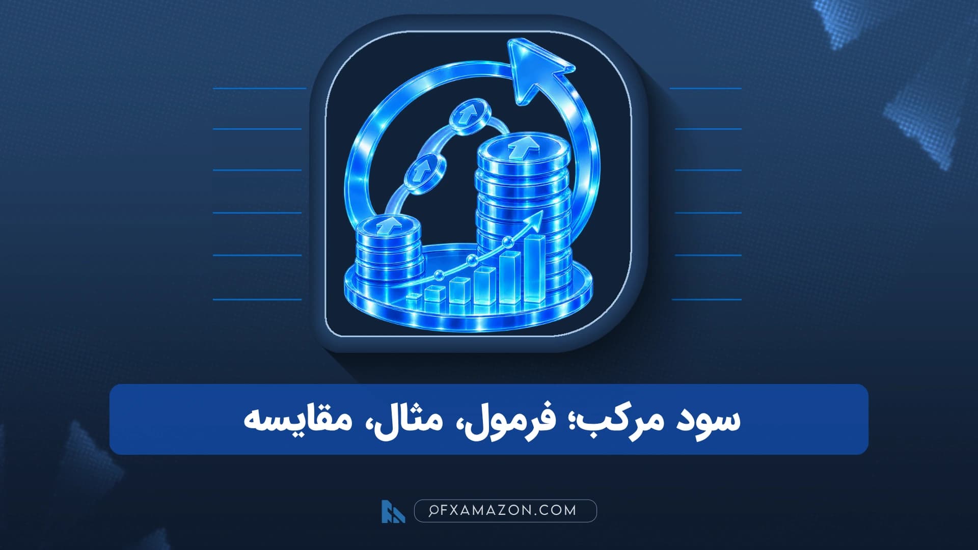 نمودار رشد سود مرکب در مقایسه با سود ساده طی چند دوره سرمایهگذاری