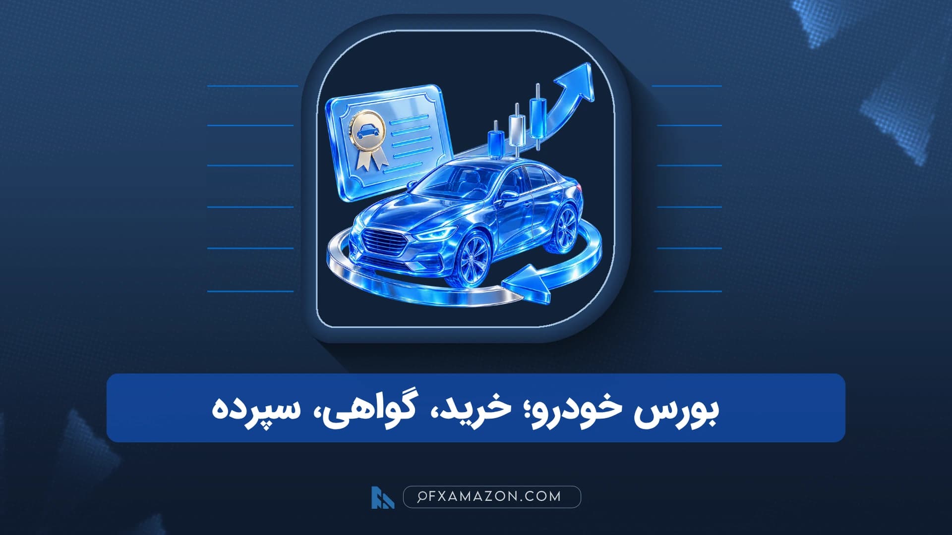 نمای مفهومی مسیر خرید خودرو از بورس کالا، از آگهی عرضه تا معامله و تحویل
